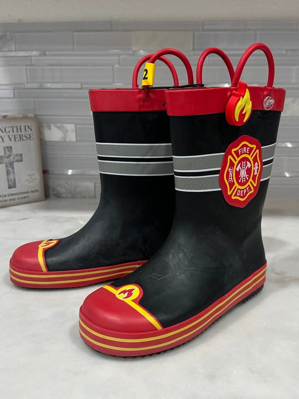 Title: Member’s Mark Firefighter Toddler Rain Boots Size 11/12 NWT